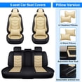 thumbnail image 6 of Car Seat Covers for Hyundai Tucson, Breathable Auto Cushion Protector with Pillows, 5 Seats Front Rear Full Set for Kona| Veracruz | XG350 | Sonata Hybrid Black Beige, 6 of 14