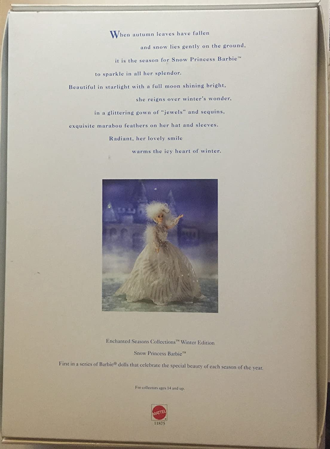 Snow Princess Barbie Doll Enchanted Seasons Collection Blonde 1994 Mattel 11875