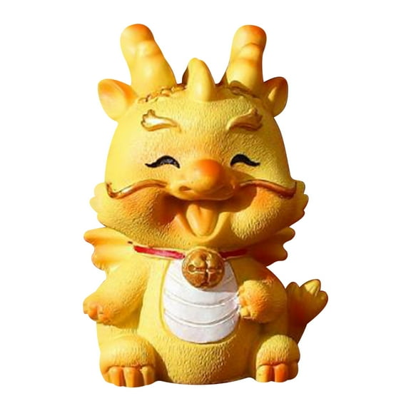 Pompotops 2024 Chinese New Year Decoration Miniature Dragon Figures Resin Chinese Zodiac Year Dragon Ornament, Car Dashboard Decoration, Office Table Desk Chinese New Year Decoration