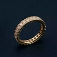 thumbnail image 3 of 2.10Ct Round Cut Diamond Women's Full Eternity Wedding Ring 14K Yellow Gold Plated, 3 of 5