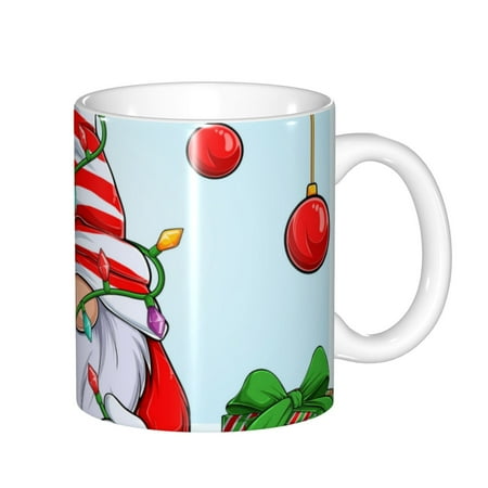 

Zeuib Funny Christmas Gnome Ceramic Coffee Mug with Large Handle，Modern Reactive Glaze Dishwasher & Microwave Safe – Perfect for Home Office Café Gift-Ready