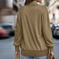 thumbnail image 5 of BLVB Womens Long Sleeve Button Stand Collar Sweatshirts Casual Fashion Fall Winter Pullover Tops with Pocket, 5 of 7