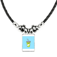 thumbnail image 1 of Drawing Expression Lovely Drink Bottle Necklace Jewelry Torque Leather Rope Pendant, 1 of 3