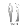 thumbnail image 1 of Letreros para puerta de baño BLESIY Unisex señalización comercial Plata, 1 of 8