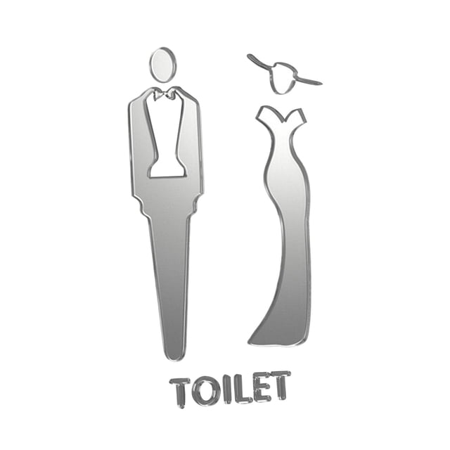Letreros para puerta de baño BLESIY Unisex señalización comercial Plata