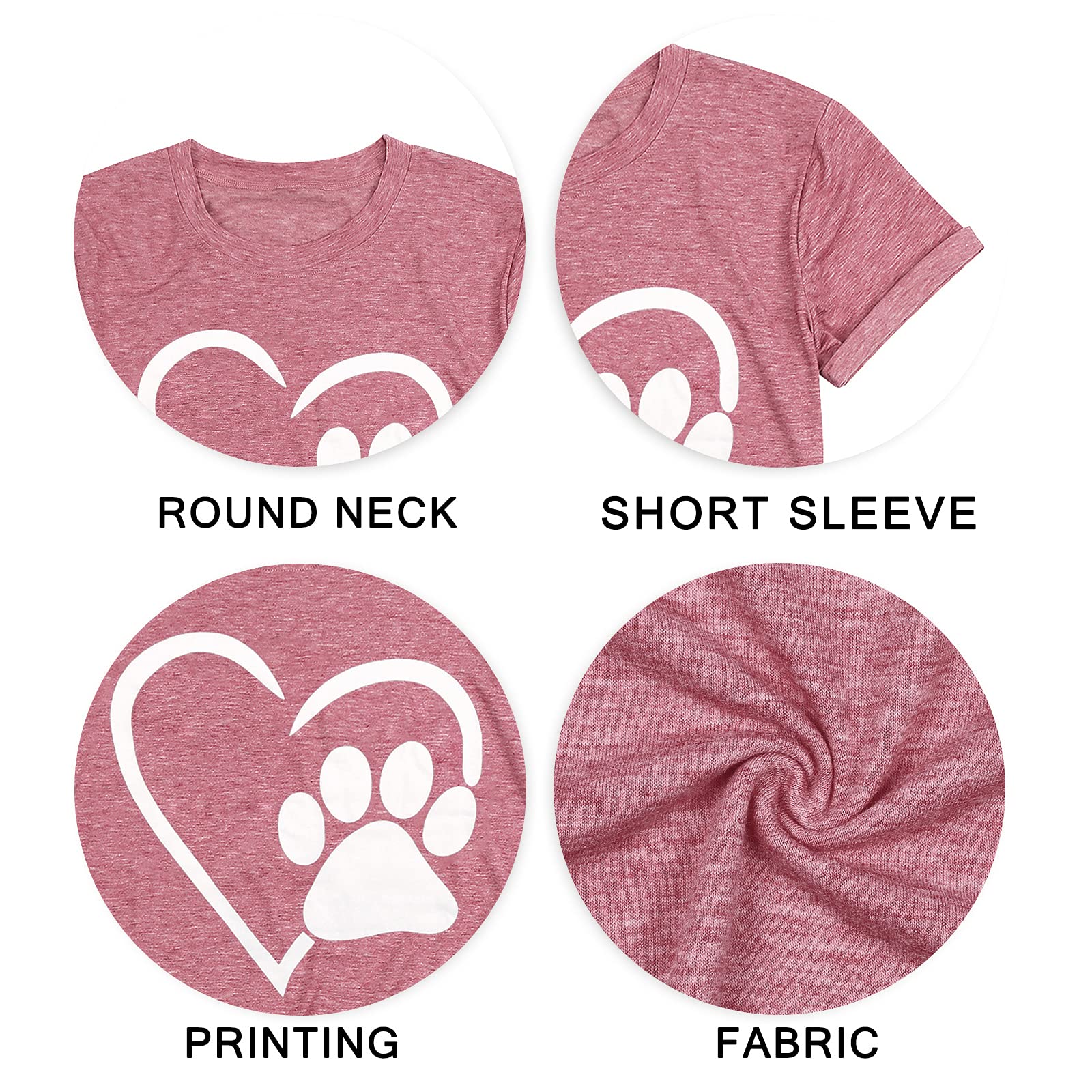 KimSoong Women's Paw Love Graphic T-Shirt photo 4