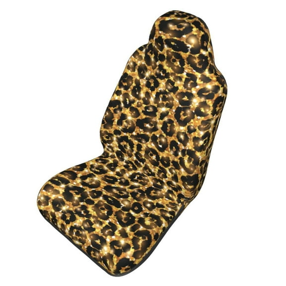 Picia Gold Glitter Leopard Print Waterproof Sweating Car Seat Cover for Post Gym Workout, Running, Beach and Hiking, Universal Fit Anti-Slip Bucket Seat Protector