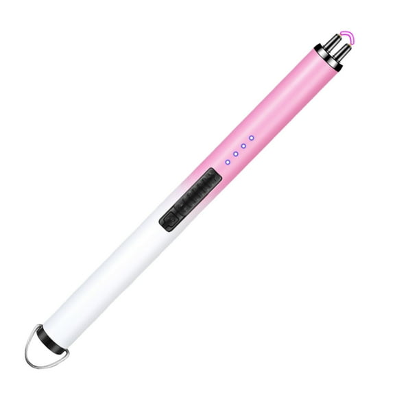 A Pink White Gradient Rechargeable Arc Lighter For Candles Kitchen Stove Usb Charging Windproof Flameless Electric Igniter