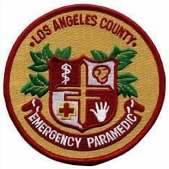 Hero’s Pride L.A. County Emergency Paramedic Patch – c Circular, Hook Back
