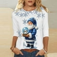 thumbnail image 6 of Mifsaly Christmas Shirts for Women 2025 3/4 Sleeve Crewneck Tunic T-Shirts Xmas Santa Graphic Loose Blouse Festival Party T-Shirt Holiday Fall Winter Outfits 2025, 6 of 6