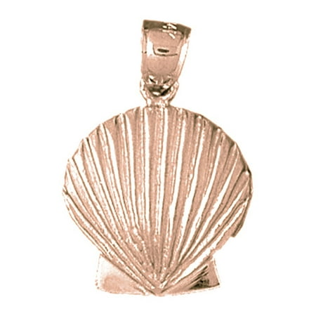14K Rose Gold Shell Pendant - 26 mm