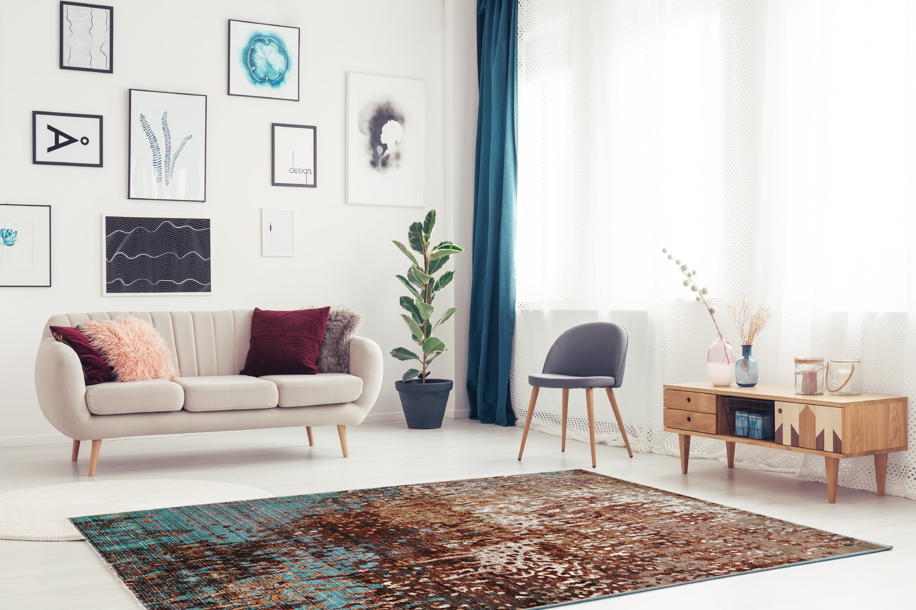 Illusions Forest Beige Area Rug 8x11 Easy Care Polypropylene Transitional Design