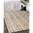 thumbnail image 3 of Ahgly Company Machine Washable Indoor Round Abstract Tan Brown Area Rugs, 4' Round, 3 of 7
