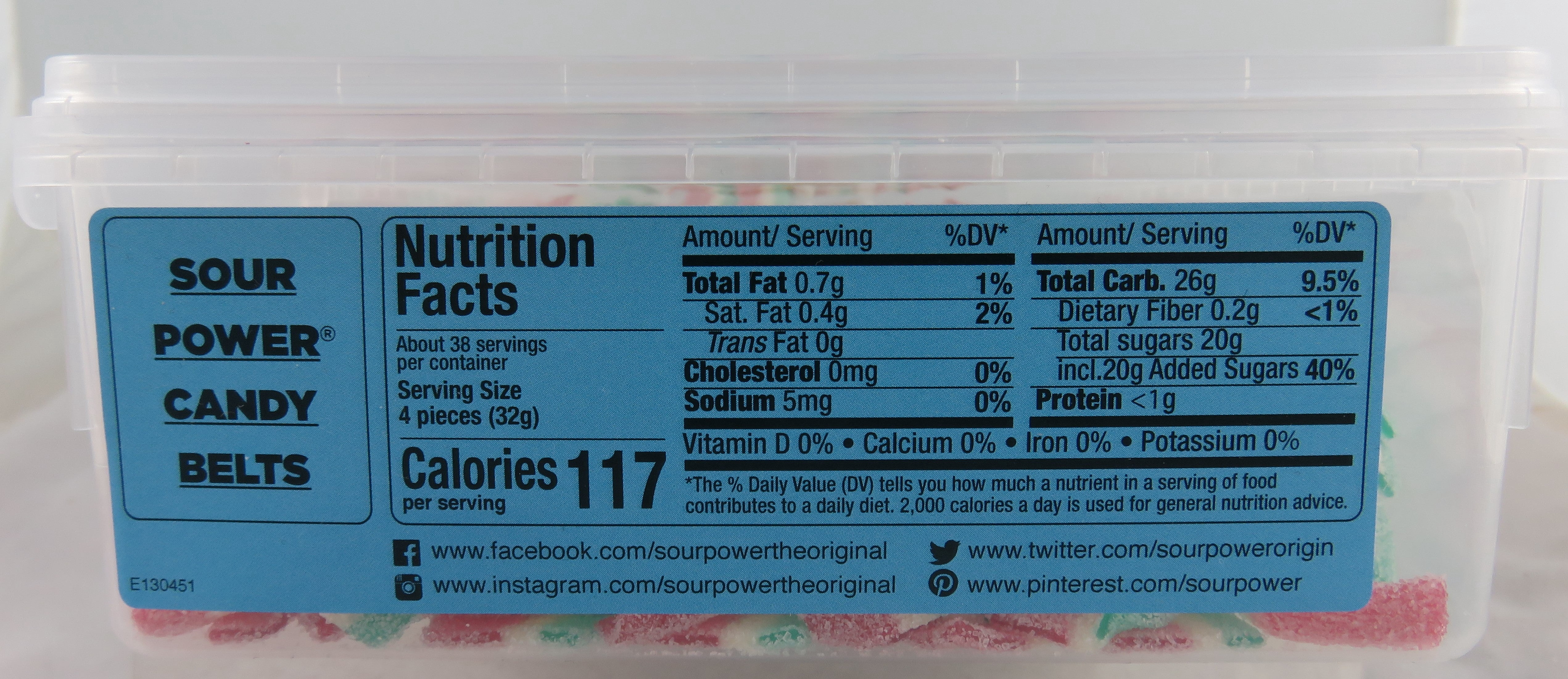 Sour Power Candy Belts, Watermelon Belts, 150-Count Tubs, 42.3 Ounce Pack of 2