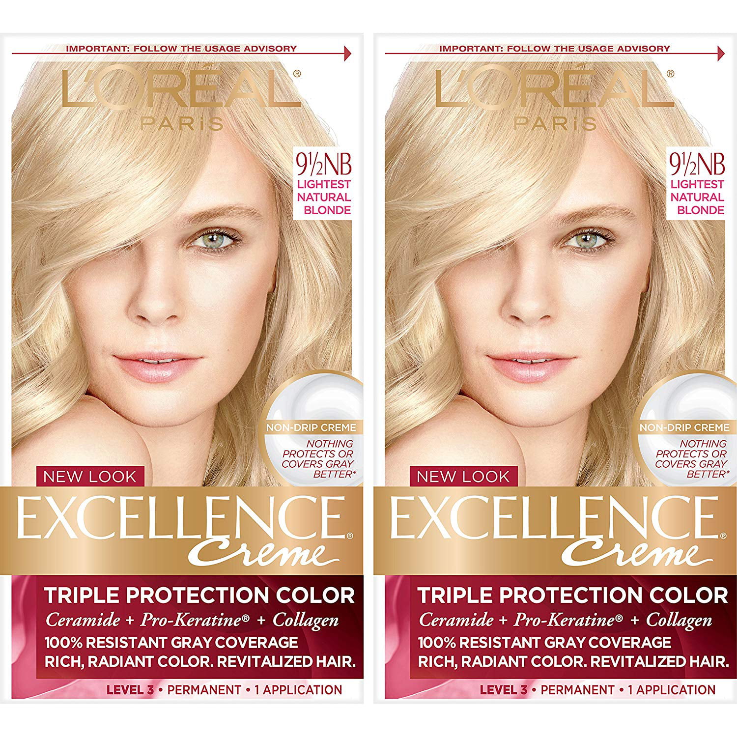L'Oréal Paris Excellence Créme Permanent Hair Color, 9.5NB Lightest ... Natural Hair Color Dye