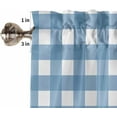 thumbnail image 5 of Brown White Plaid Kitchen Curtain 24 Inch Length Small Short Cafe Tiers Curtains Drape, Gradient Geometric Buffalo Checkered Window Treatment Rod Pocket Drapery Panels Curtains, 27.5x24, 5 of 5