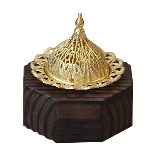 Incensario de madera decorativo de Oriente Medio, difusor de fragancias, soporte para quemador de cono Negro