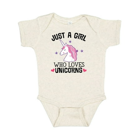 

Inktastic Just A Girl Who Loves Unicorns Gift Baby Girl Bodysuit
