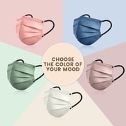 Disposable Face Mask For Adults - Pack Individually Wrapped 4 Ply Protection 5 colors