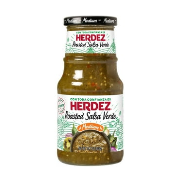 HERDEZ  Roasted Salsa Verde Medium, Tortilla Chip Dip, Shelf Stable,  15.7 oz Glass Jar