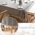 thumbnail image 5 of Mantel rectangular de algodón y lino, impermeable, a prueba de manchas, mantel de encaje con flecos para mesa de comedor, mesa de café, jardín, picnic, azulejo 1, 5 of 5