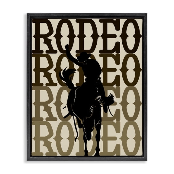 Stupell Industries Rodeo Gradient Cowboy Black Framed Floater Canvas Wall Art, design by CAD Designs