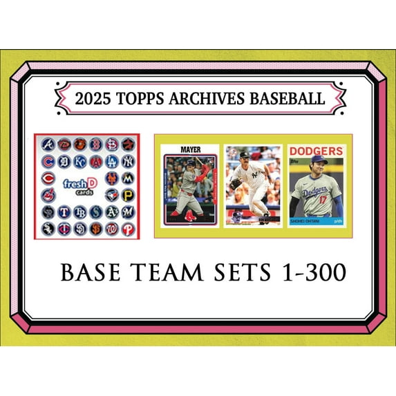 2025 Topps Archives Baseball Team Set Milwaukee Brewers 7 Cards Jackson Chourio