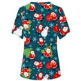 thumbnail image 3 of Pntutb Blusa de manga corta con cuello en V para mujer, uniforme con bolsillos estampados de Navidad Pntutb Pntutb-1282, 3 of 3