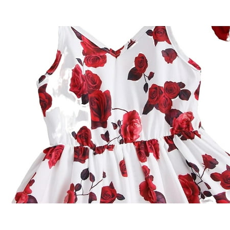 

Boho All Over Print Cami Sleeveless Red and White Toddler Girls Dresses (Girl s)