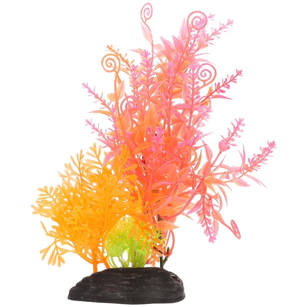 Planta artificial para acuario, pecera, decoración de plantas, paisajismo, adorno de planta acuática