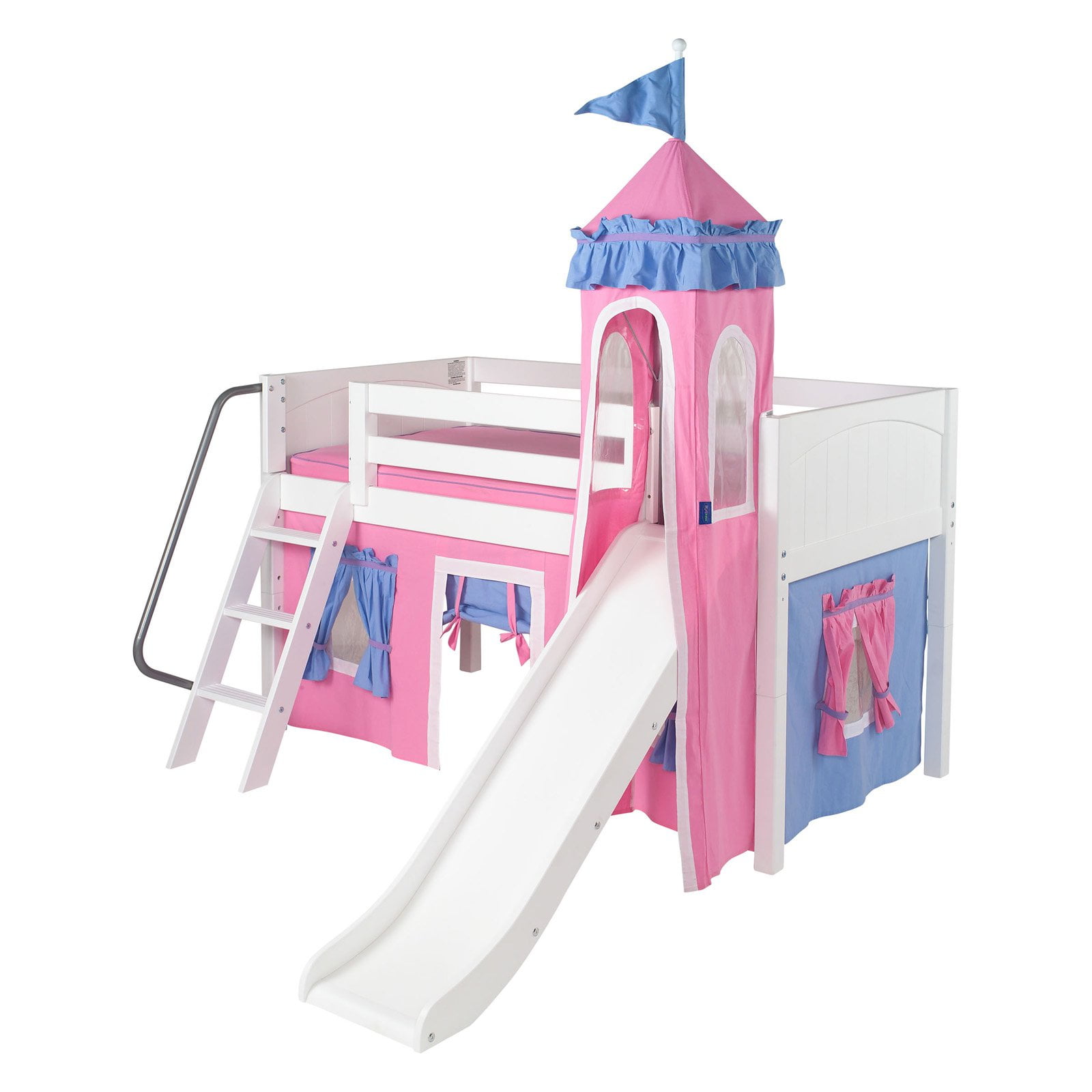 Wow Girl III Deluxe Panel Low Loft Tent Bed with Slide Walmart
