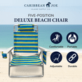 thumbnail image 4 of Caribbean Joe 5 Position Reclining Beach Chair, Blue Yellow Stripes, 4 of 6