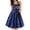 Dark Blue, variant on GDREDA Polka Dot Strapless Waist Defining Midi Dress with Elegant Neck Design Blue,S
