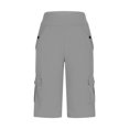 thumbnail image 4 of Mlzmgr Biker Shorts for Women Cargo Pants with Pockets Athltic Long Shorts Elastic Waist Casual Hiking Workout, 4 of 5