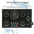 thumbnail image 3 of Boat Instrument Panel, Speedometer Water Temperature IP67 Waterproof Voltmeter Gauge Cluster Set Universal  For Yacht For Construction Machinery, 3 of 8