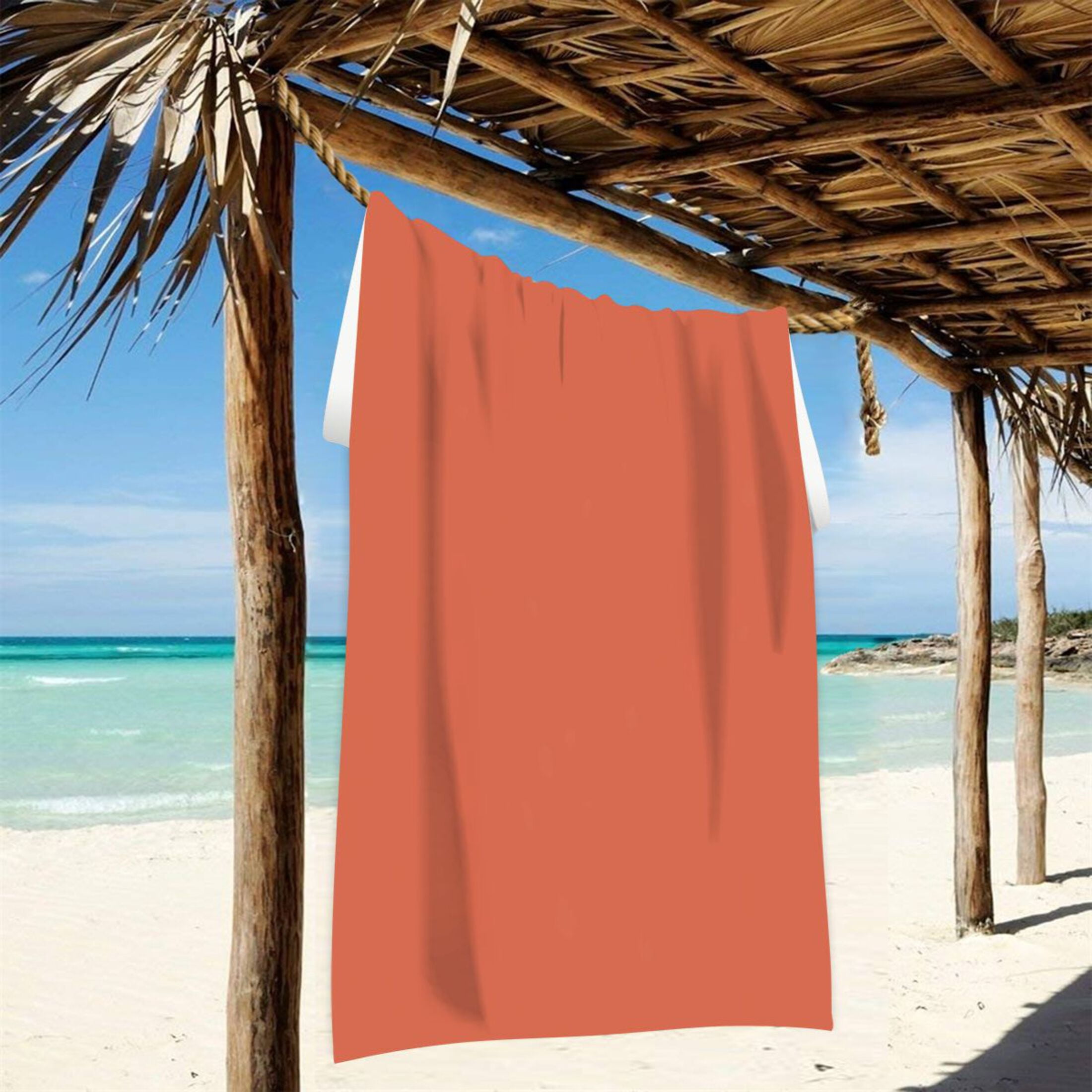 Oversized Beach Towel Extra Large Absorbent Microfiber Bath Towels Soft Quick Drying Rust Red 74"x37"