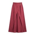 thumbnail image 5 of ZToonmas Women's High Waist Wrap Maxi Skirt Button Detail A-Line Skirt with Pockets Solid Color Casual and Office Skirt, 5 of 6