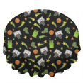 thumbnail image 2 of Basketball and Jersey Black Pattern Round Tablecloth 70"x70", Wrinkle Resistant Wipeable Table Cover for Kitchen Dining Room Picnic Patio and Party, 2 of 6