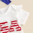 thumbnail image 7 of Okbabeha Baby Girl 4th of July Letter one-piece Romper+StripeStar Flag Flare Pants (3-18 Months), 7 of 7