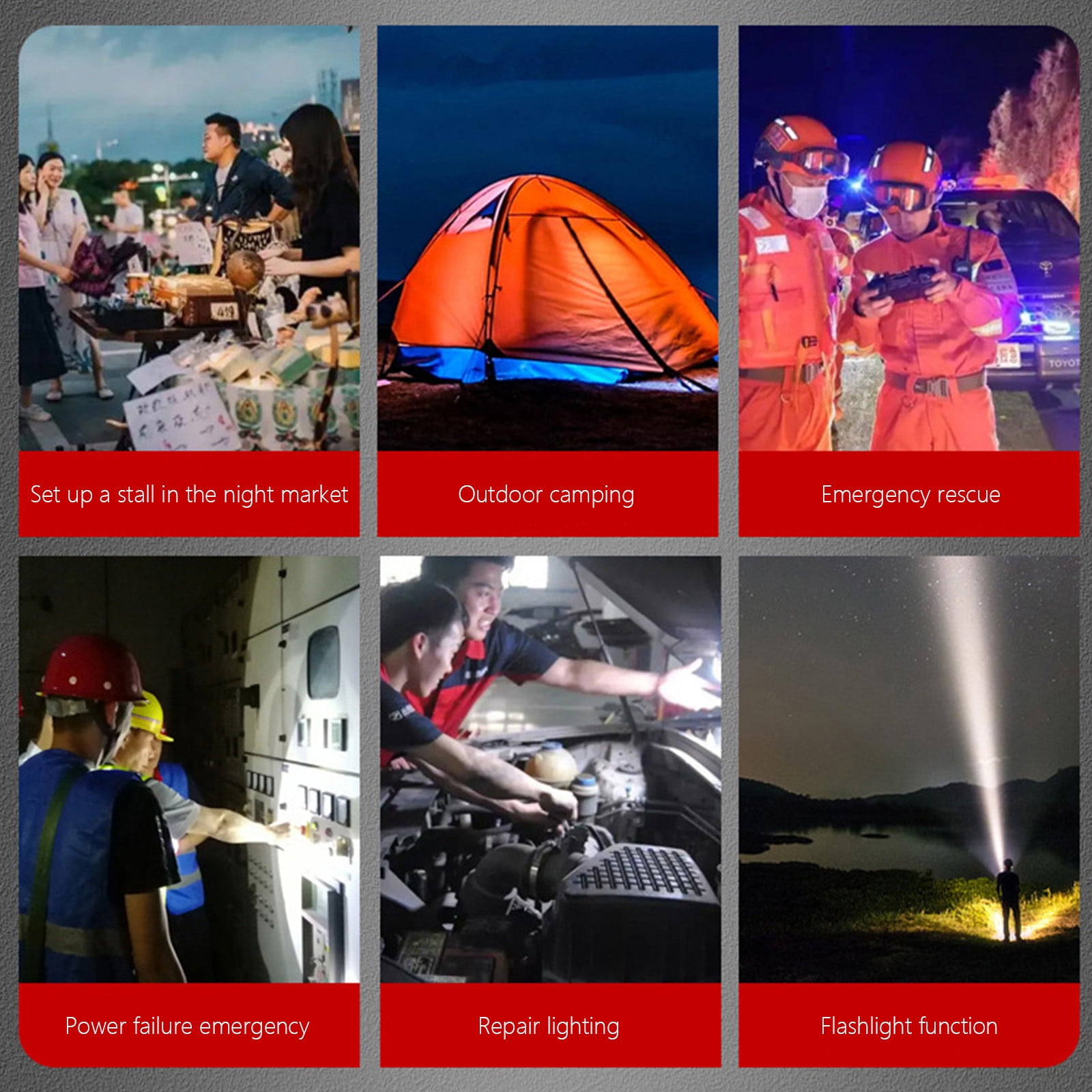YOBOLK Camping Essentials High Power Solars LED Camping Light USB Rechargeable Bulb For Outdoor Tent Lamp Portable Lantern Emergency Lights For BBQ Hiking Clearance Camping