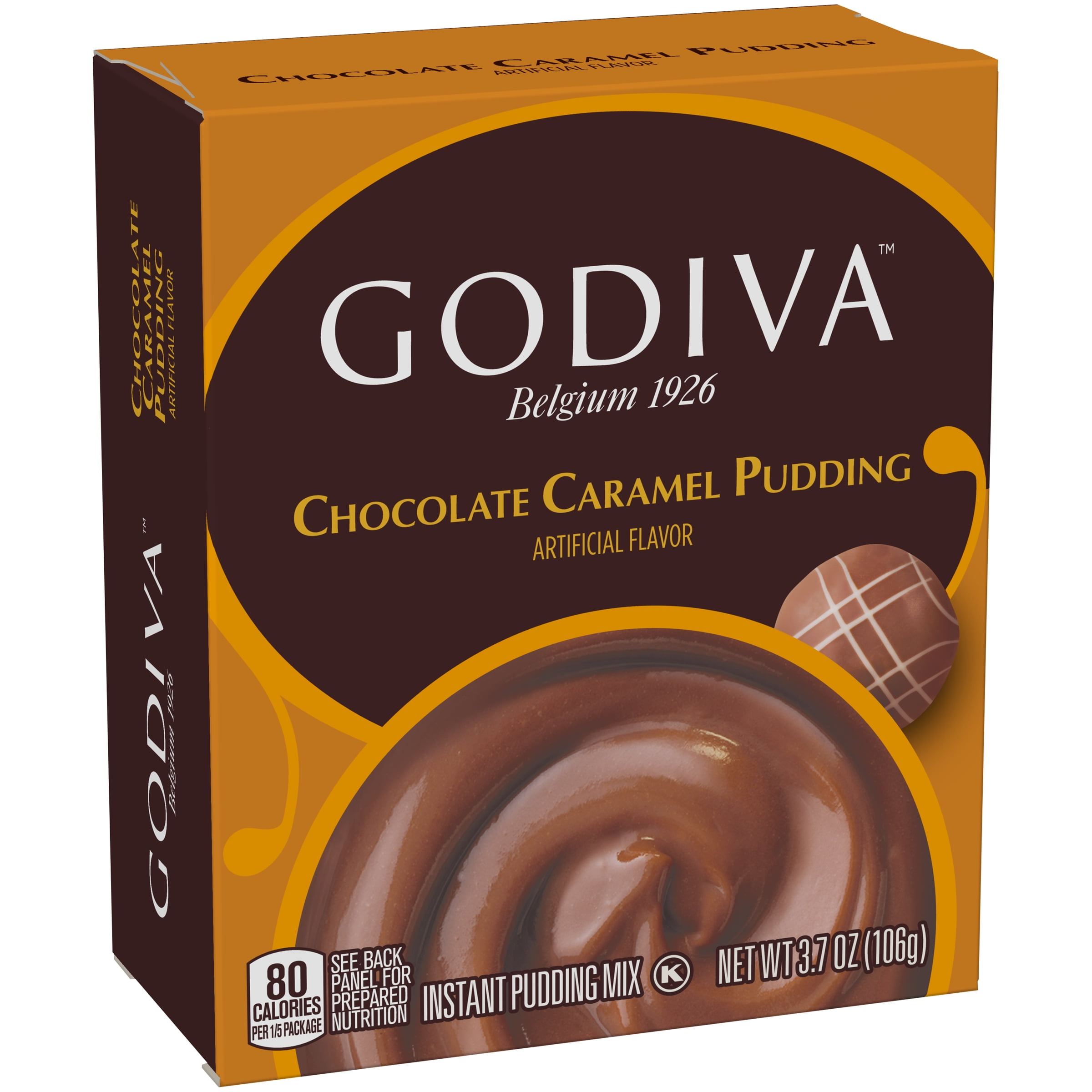 Godiva Chocolate Caramel Instant Pudding Mix, 3.7 oz Box