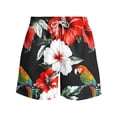 thumbnail image 4 of Virmaxy Tropical Floral Beach Shorts for Men Breathable Hawaiian Print Swimwear with Elastic Waist Drawstring Summer Shorts for Island Getaways Multicolor-22 XXXL, 4 of 5
