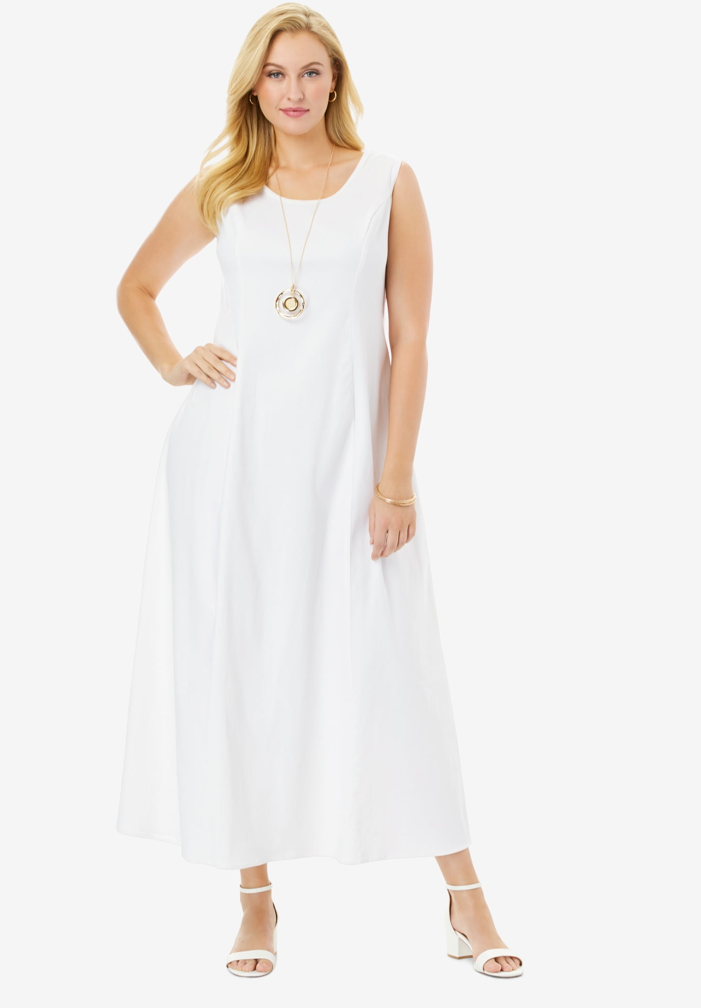 white denim maxi dress