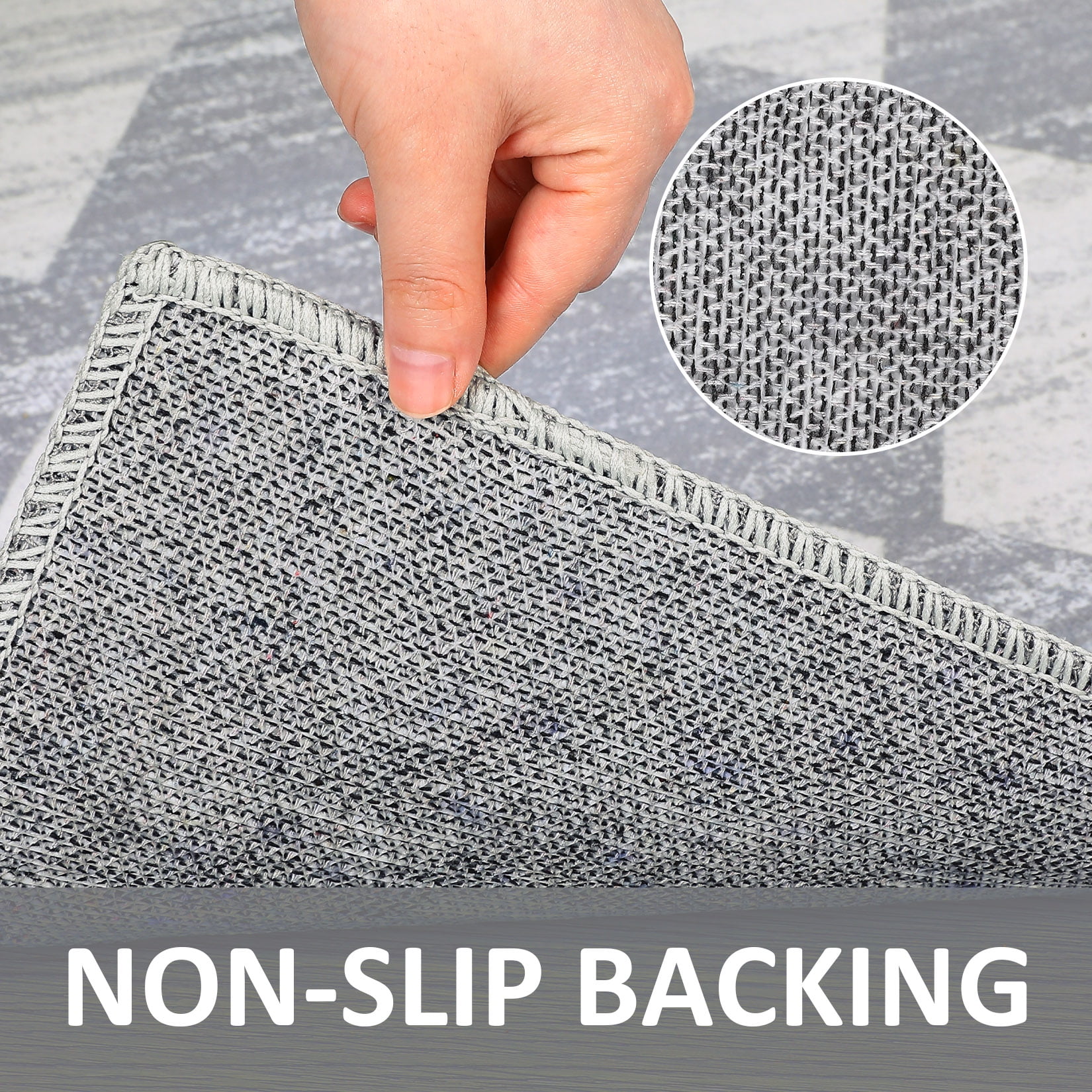 Hasoo Gray 10' x 13' Area Rug Geometric Rugs for Living Room Washable Modern Trellis Carpet for Bedroom