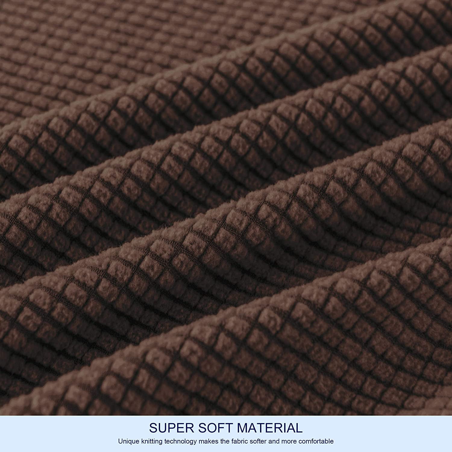 Subrtex Stretch 2-Piece Textured Grid Slipcover Sofa Cover, Brown