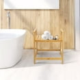 OasisCraft Bamboo Shower Bench, 22" Shower Chair with Free Soap Dish, Waterproof Wood Spa Bath