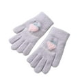 thumbnail image 2 of Dyfzdhu Children Baby Boys Girls Winter Warm Skiing Gloves Kids Cartoon Fleece Knitted Full Finger Mittens Gloves Grey, 2 of 4