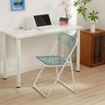 thumbnail image 2 of Urban Shop Transparent Acrylic Modern Folding Chair with Chrome Frame, Mint, 2 of 6