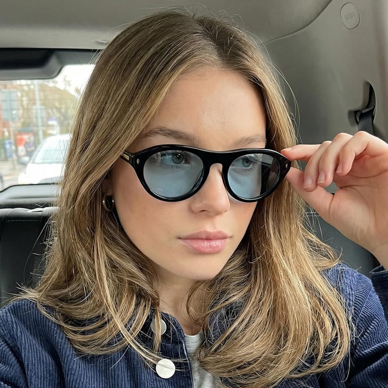 Retro Oval Cat Eye Sunglasses with UV Protection m_6a36a6aa14937721760cb55e.jpeg main image 3