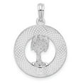 thumbnail image 2 of Auriga Fine Jewelry 925 Sterling Silver Rhod-pltd Textured Siesta Key Florida with Palm Tree Pendant (L-25.36mm), 2 of 4